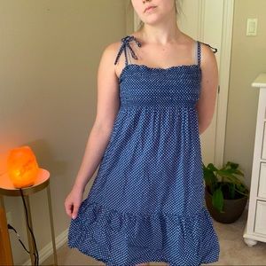 Blue polka dot dress
